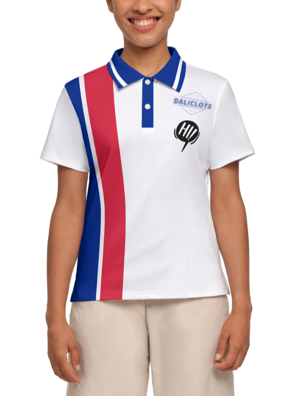 White Blue Red Polo Shirt - Daliclots DstockLine